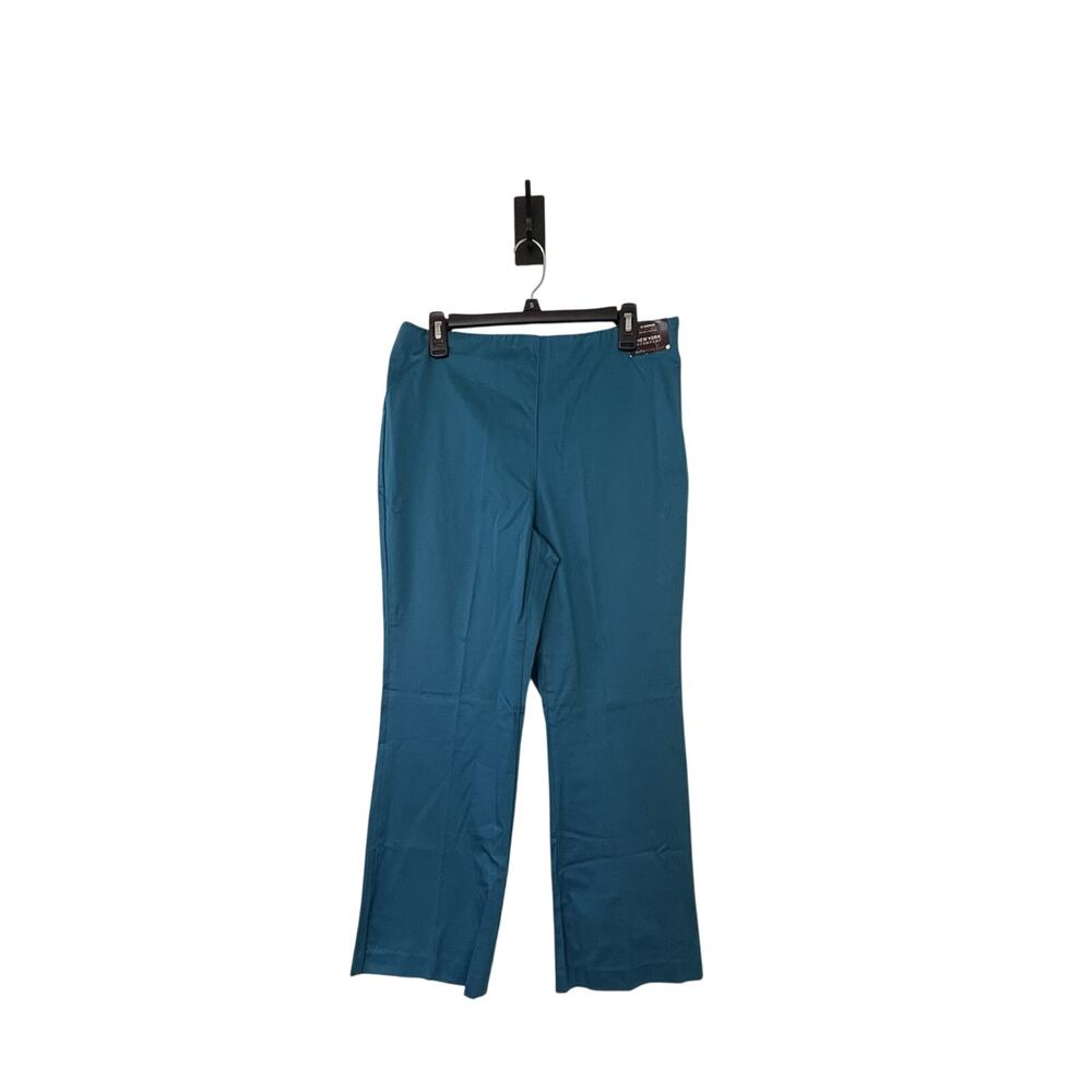 New York & Company 12 Avg Teal Clean Flare Side Zip City Stretch 31x31